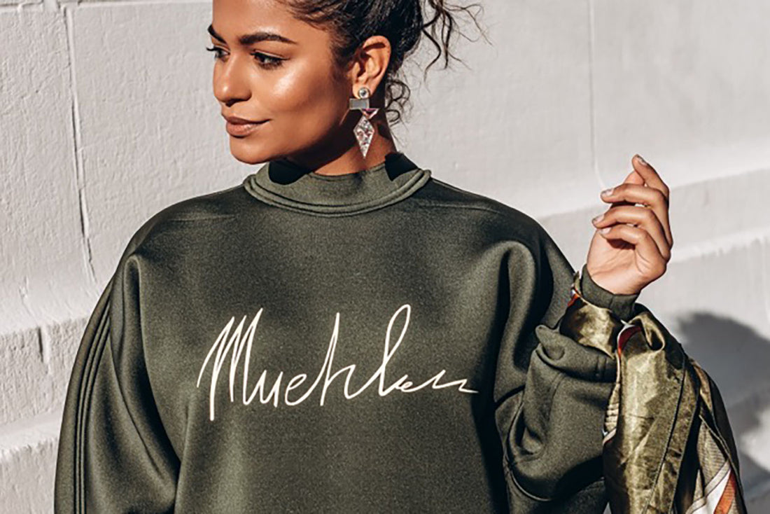 Mommy to be, @KoolKelsey Stays Chic & Toasty In The New Muehleder Sweatshirt Dress