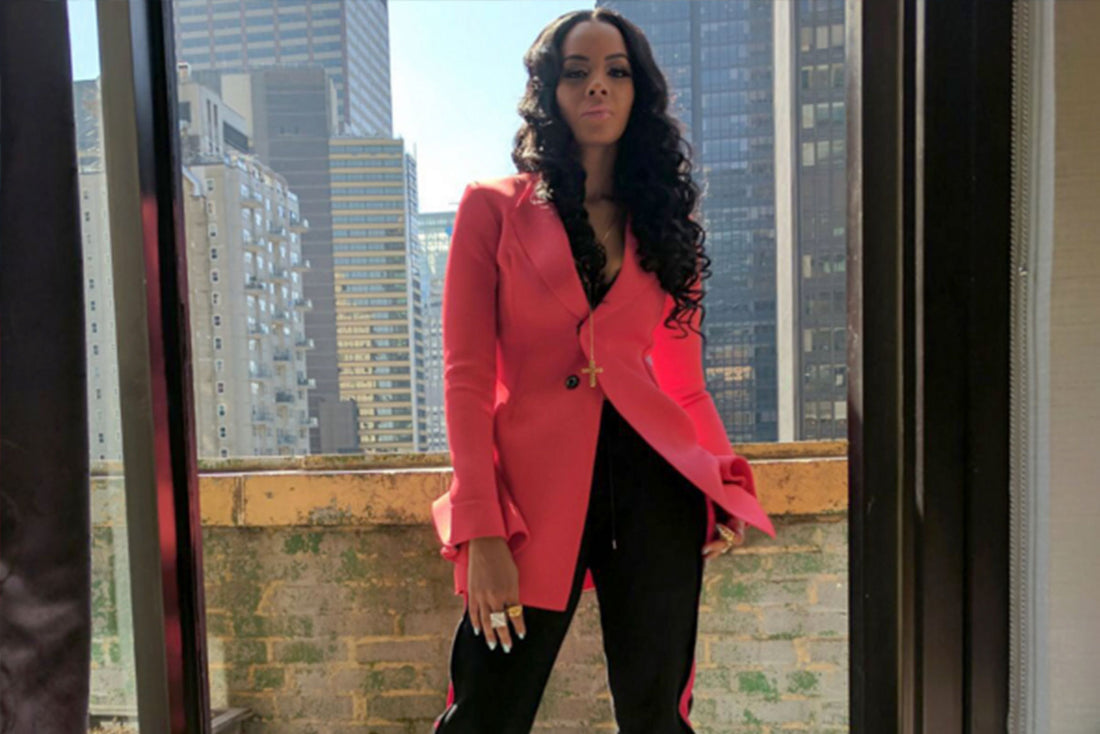 Vanessa Simmons In Muehleder Tally Tux Dress