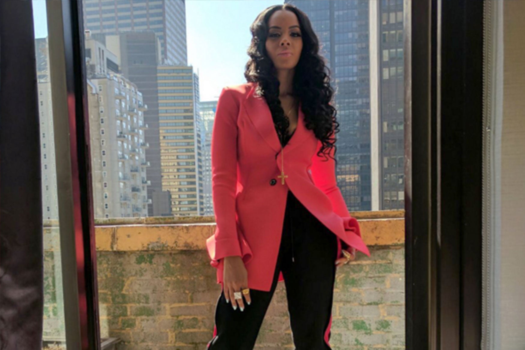 Vanessa Simmons In Muehleder Tally Tux Dress