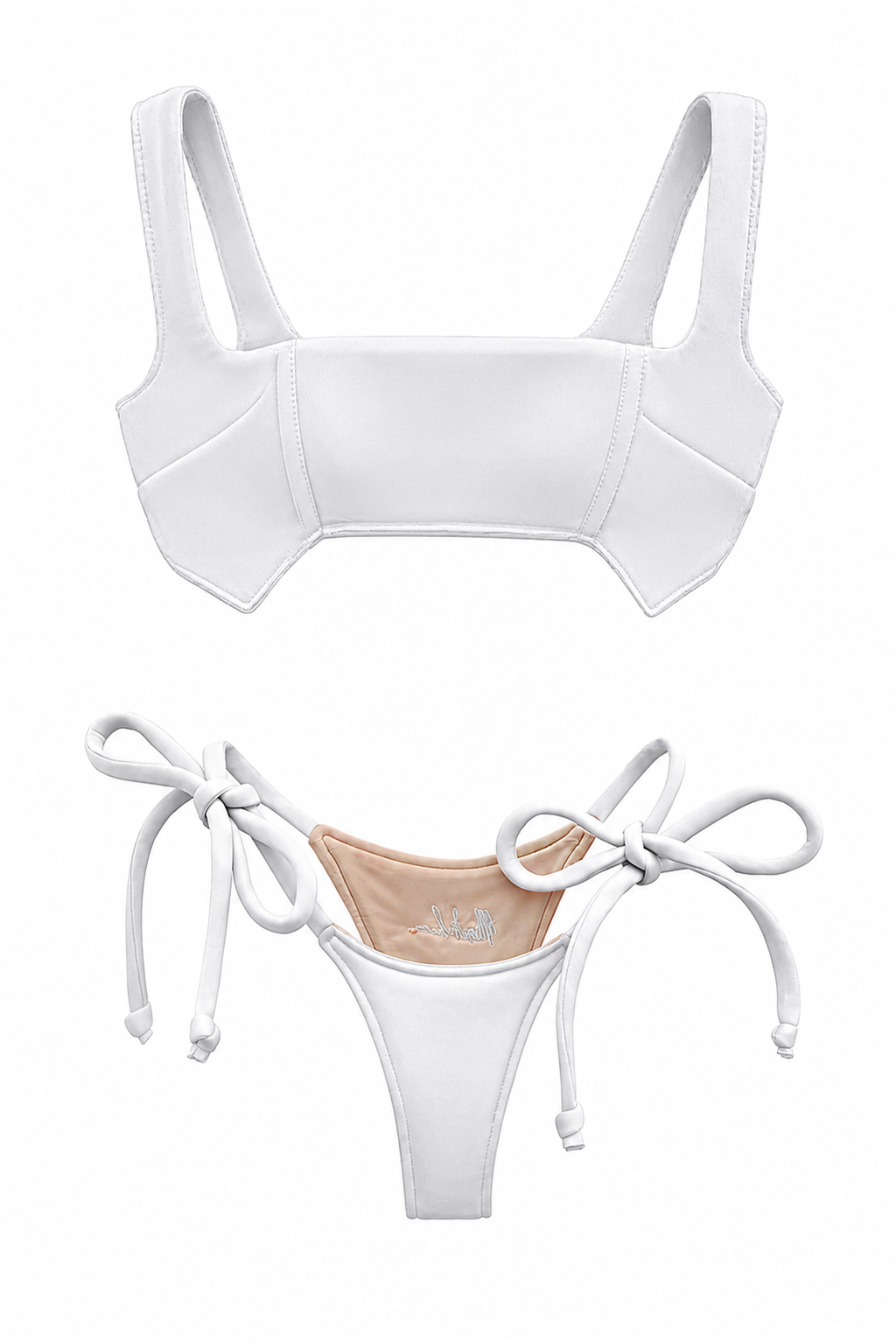 White Eko Tankini Swim Set