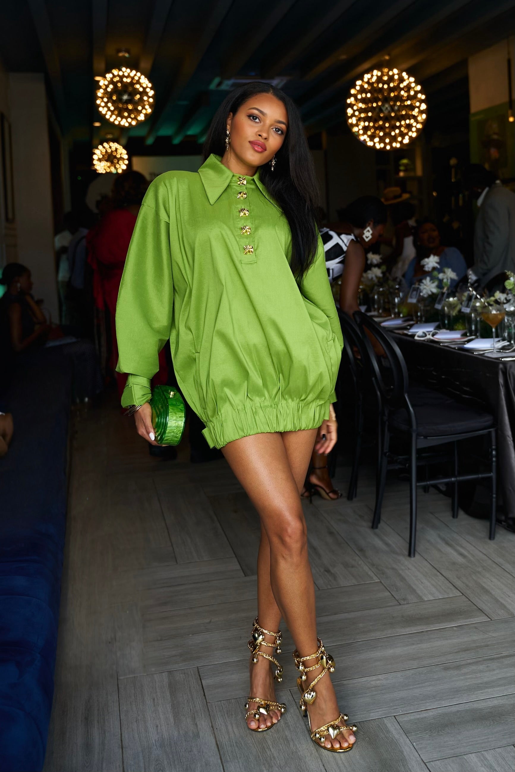 neon dress clothes High Society in Fuschia Large visibility neon satin fabric and an architectural framework Neon Green Dress Neon Color