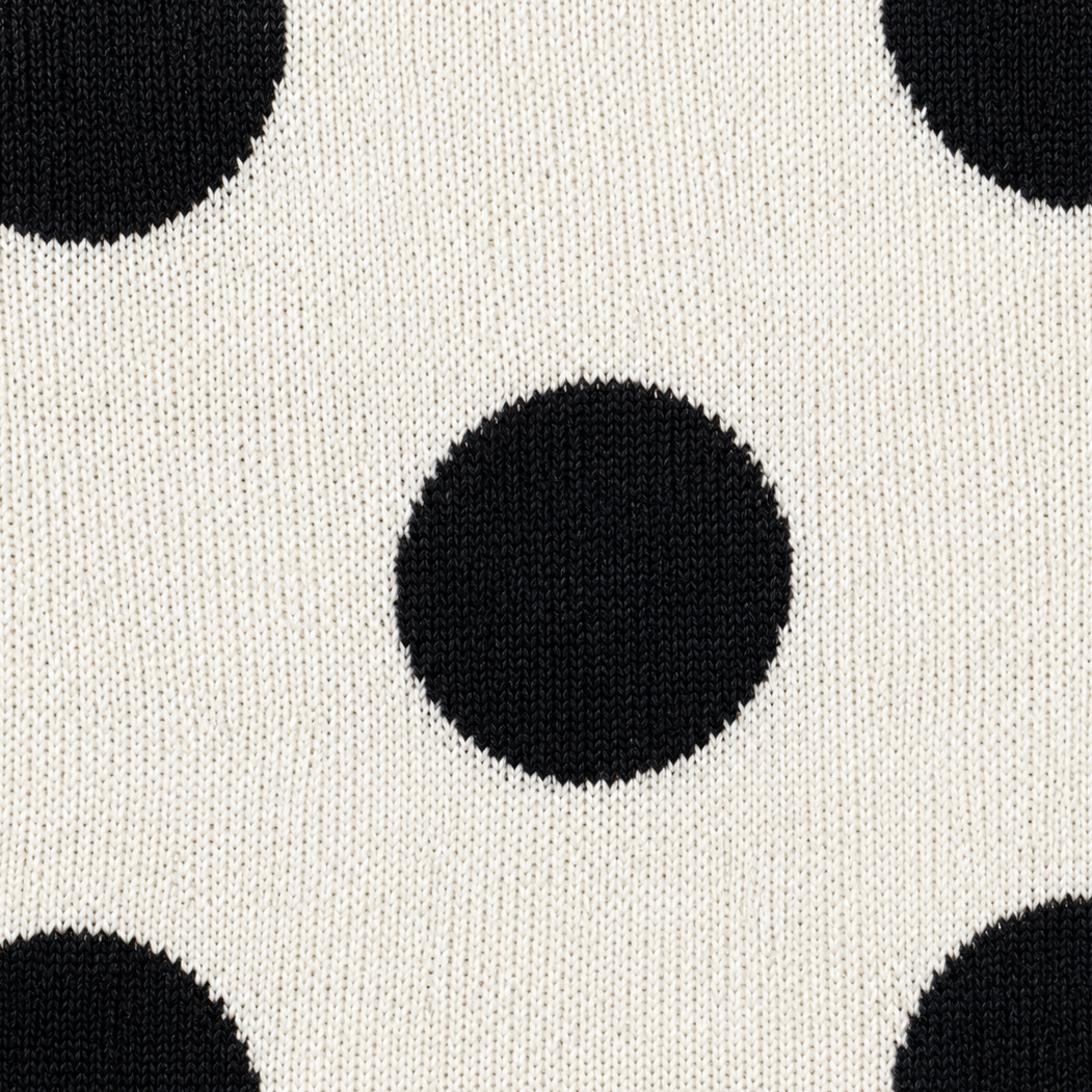 Textile swatch with black and white pattern