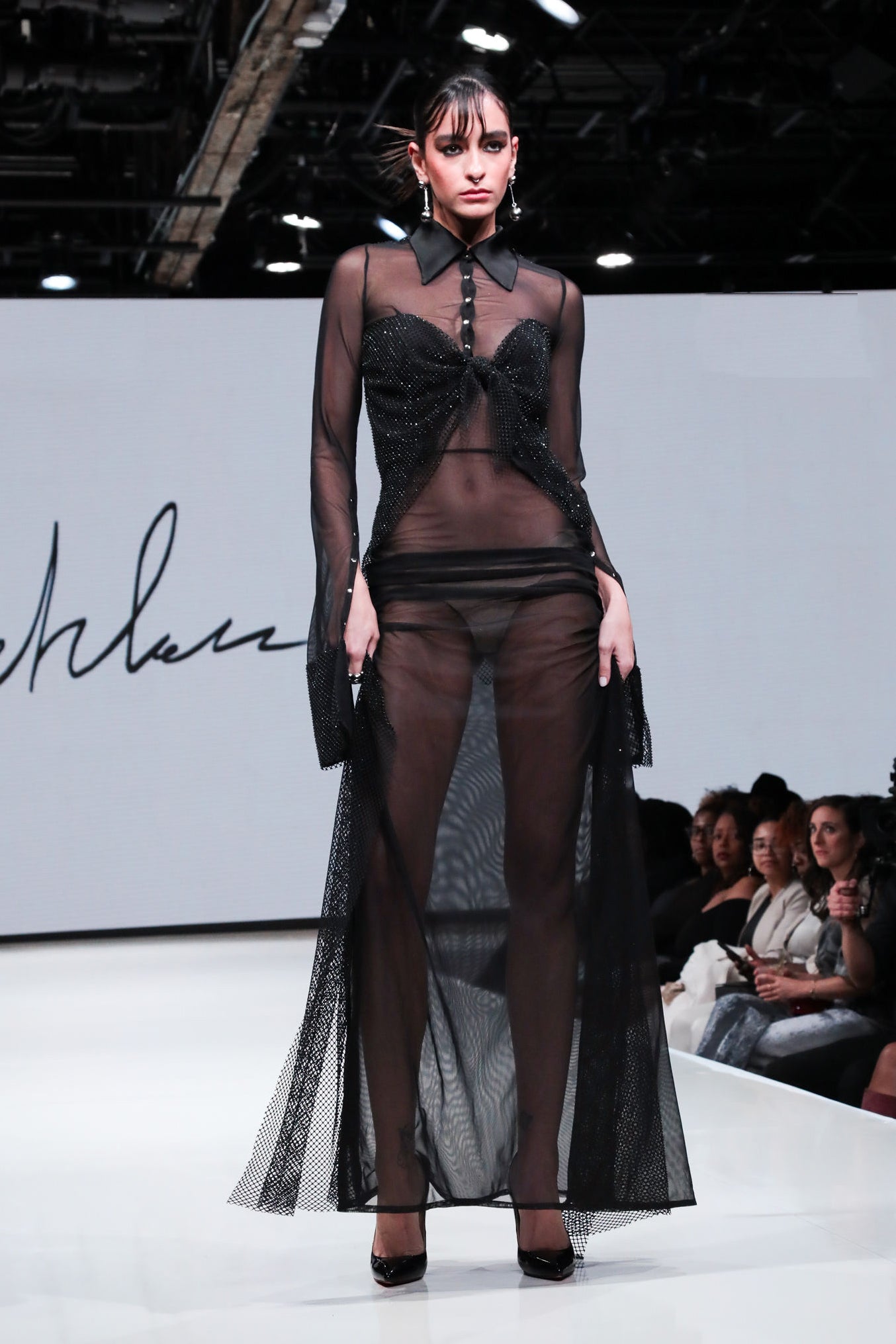 Sienna Sheer Mesh Gown