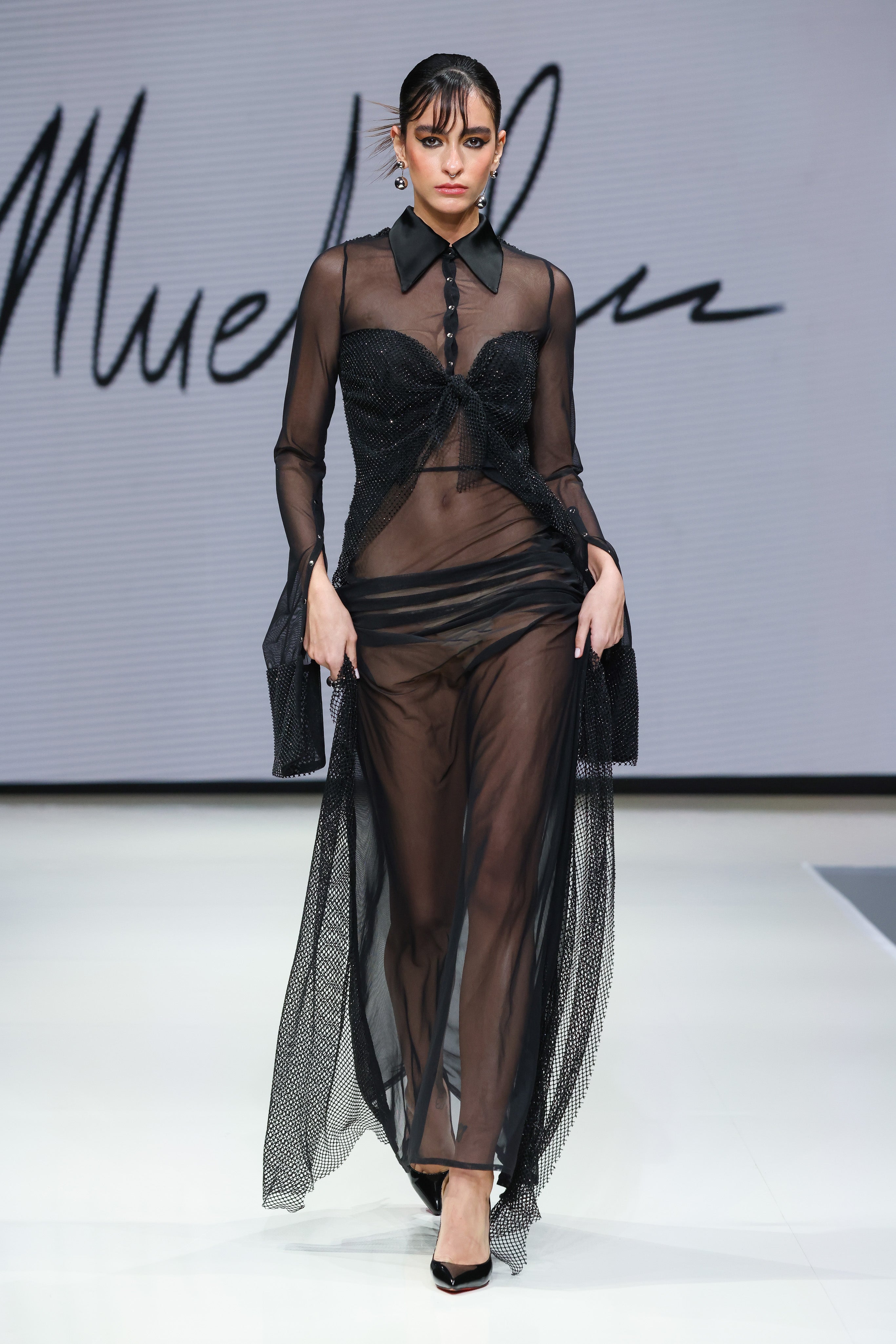 Sienna Sheer Mesh Gown