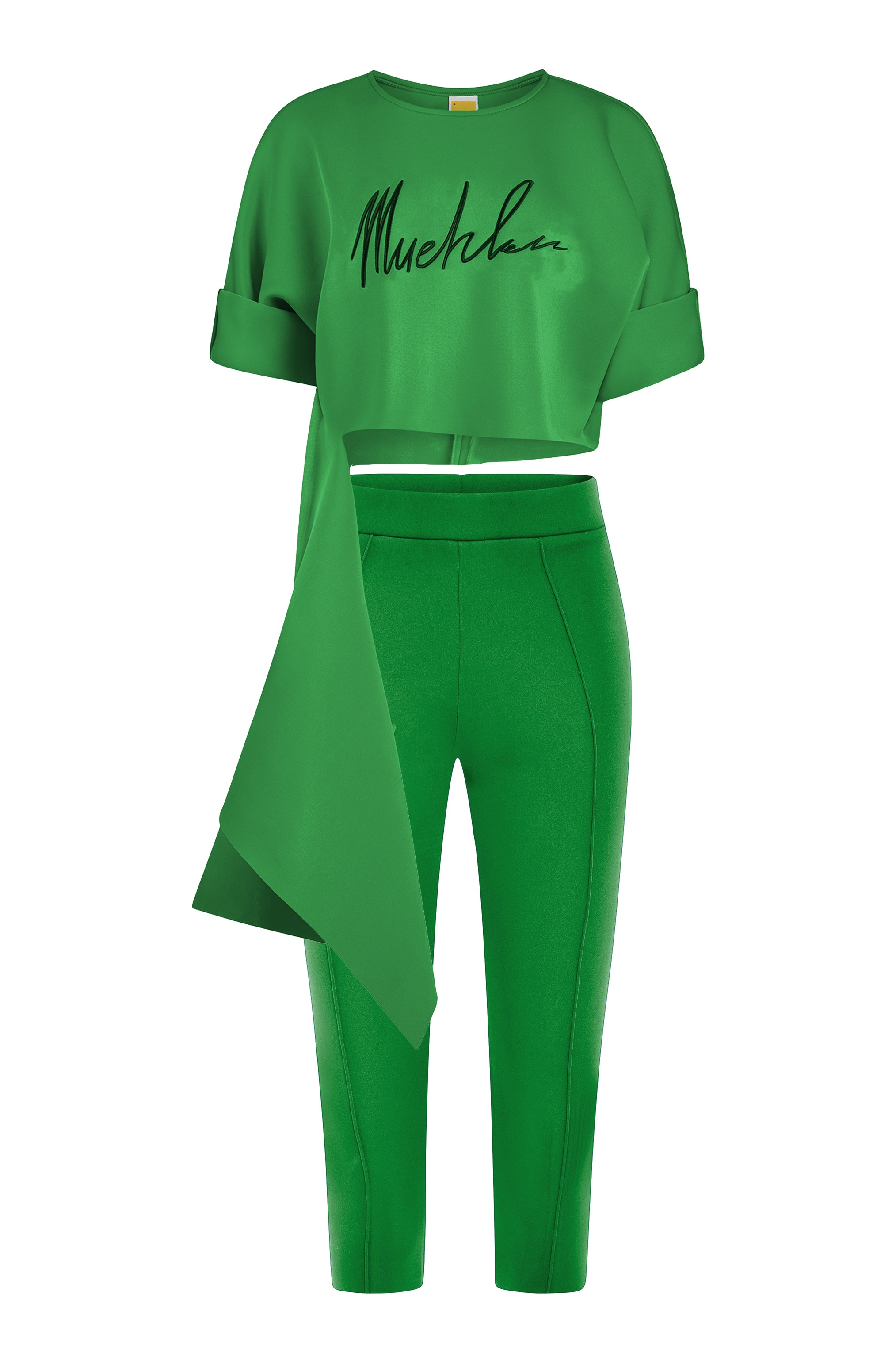 Slashed Sweatshirt Capris Set