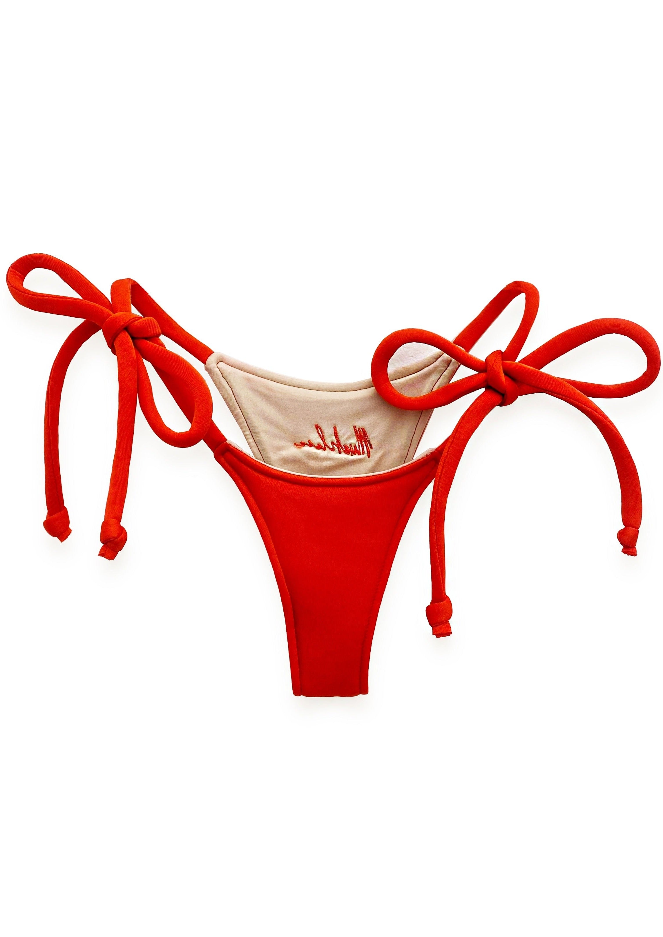 Red neoprene bikini bottom