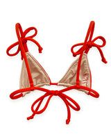 Inside detail of red bikini top
