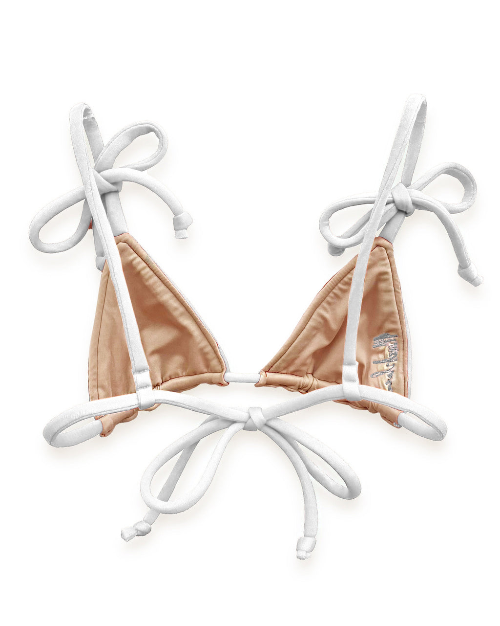 inside detail of white bikini top